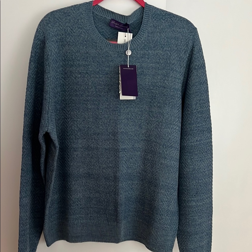 Ralph Lauren Men's Heather Blue Crewneck Sweater